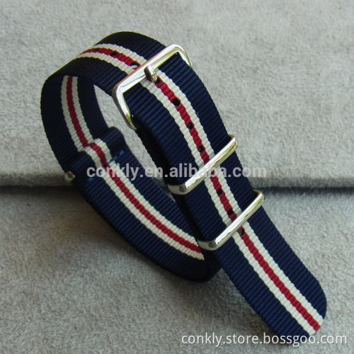 20mm Nylon watch strap with 304L polished hardware for man